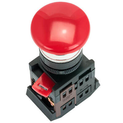 Кнопка красная с фиксацией АЕАL-22 Гриб без подсветки